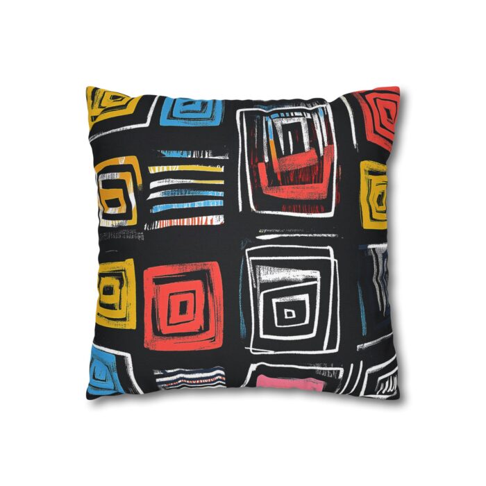 Abstract Colorful Square Pillowcase - Modern Home Decor - Image 3