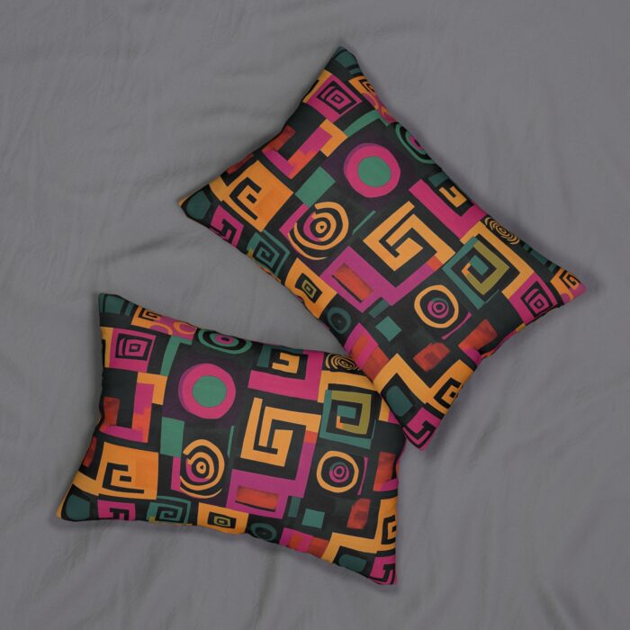 Colorful Geometric Design Lumbar Pillow | Modern Home Decor Accent - Image 4