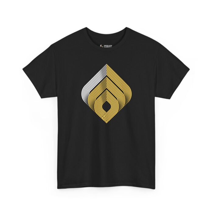 Geometric Pattern Unisex Heavy Cotton Tee - Modern Art Design - Image 7