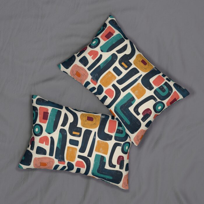 Abstract Geometric Lumbar Pillow for Cozy Home Decor - Image 4