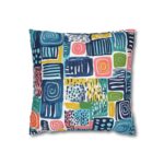 Colorful Modern Art Pillowcase - Decorative Spun Polyester Design for Cozy Spaces