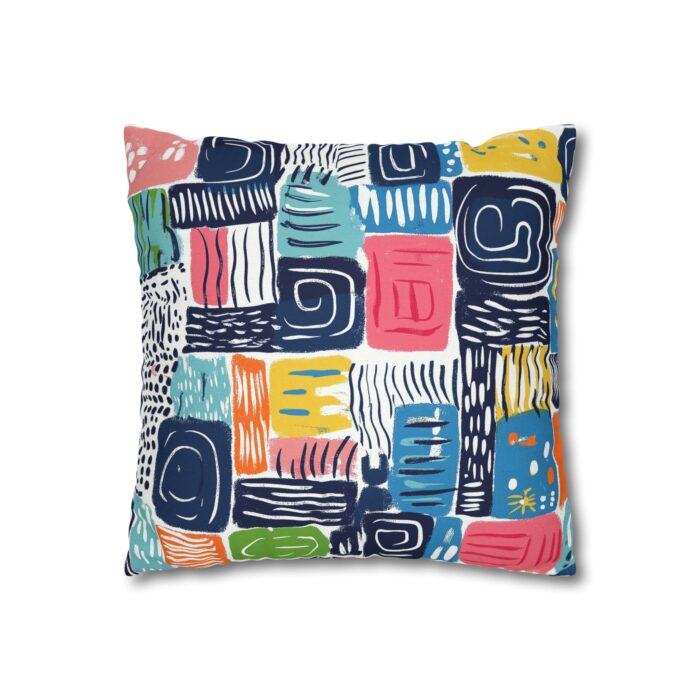 Colorful Modern Art Pillowcase - Vibrant Geometric Design - Image 3