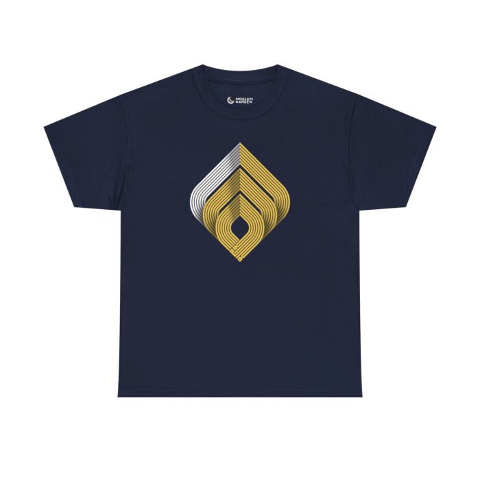 Geometric Pattern Unisex Heavy Cotton Tee - Modern Art Design - Image 9