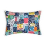 Colorful Abstract Spun Polyester Lumbar Pillow for Stylish Home Decor