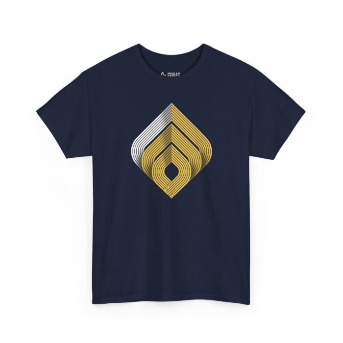 Geometric Pattern Unisex Heavy Cotton Tee - Modern Art Design - Image 11