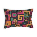 Colorful Geometric Design Lumbar Pillow | Modern Home Decor Accent