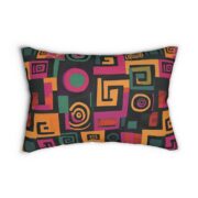 Colorful Geometric Design Lumbar Pillow | Modern Home Decor Accent