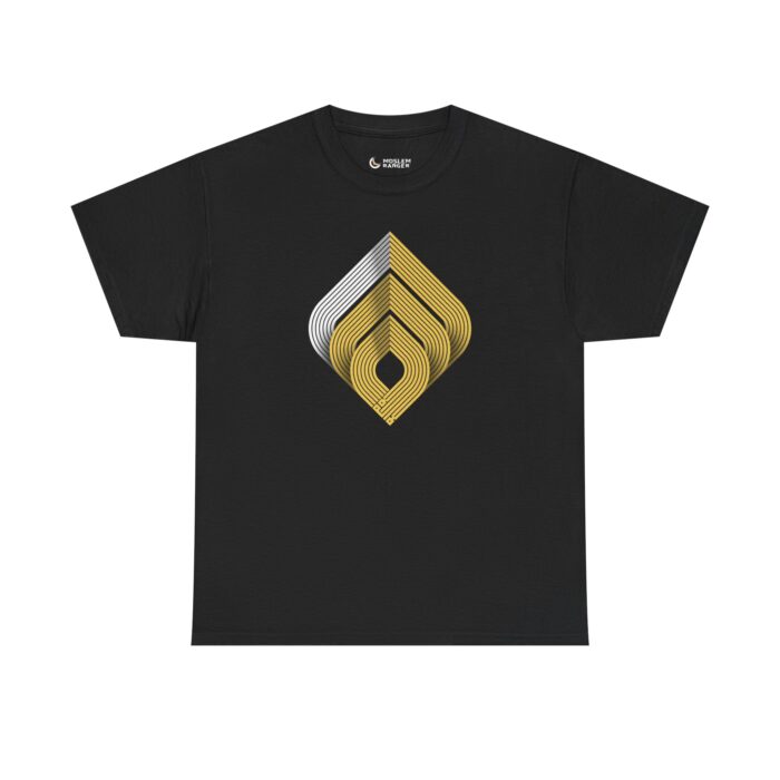 Geometric Pattern Unisex Heavy Cotton Tee - Modern Art Design - Image 5
