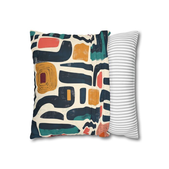 Bohemian Faux Suede Pillowcase - Abstract Design for Cozy Decor - Image 4