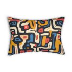 Modern Abstract Lumbar Pillow - Colorful Geometric Design for Cozy Home Decor