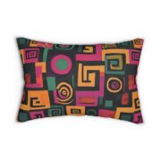 Colorful Geometric Design Lumbar Pillow | Modern Home Decor Accent - Image 2