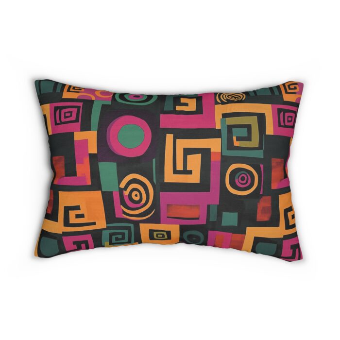 Colorful Geometric Design Lumbar Pillow | Modern Home Decor Accent - Image 2