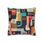 Modern Abstract Polyester Pillowcase - Colorful Square Cushion for Home Decor