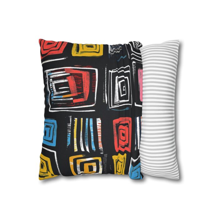 Abstract Colorful Square Pillowcase - Modern Home Decor - Image 2
