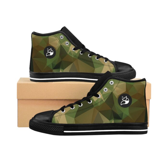 FoxCoffeena Signature Low Poly Camo Men's Classic Sneakers - Image 2
