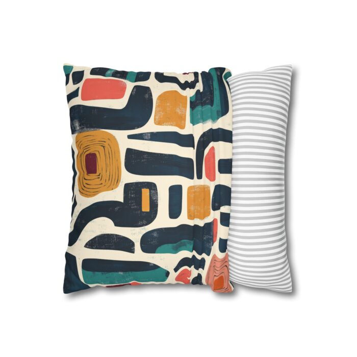 Bohemian Faux Suede Pillowcase - Abstract Design for Cozy Decor - Image 2