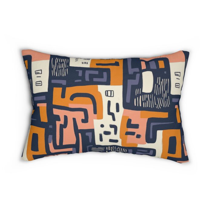 Modern Abstract Lumbar Pillow - Decorative Cushion for Contemporary Spaces - Image 2
