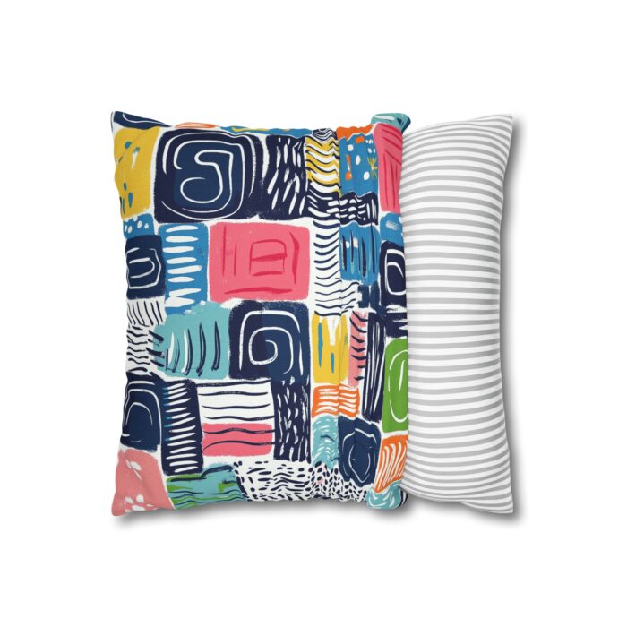 Colorful Modern Art Pillowcase - Vibrant Geometric Design - Image 4