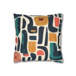 Bohemian Faux Suede Pillowcase - Abstract Design for Cozy Decor