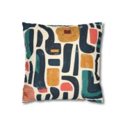 Bohemian Faux Suede Pillowcase - Abstract Design for Cozy Decor